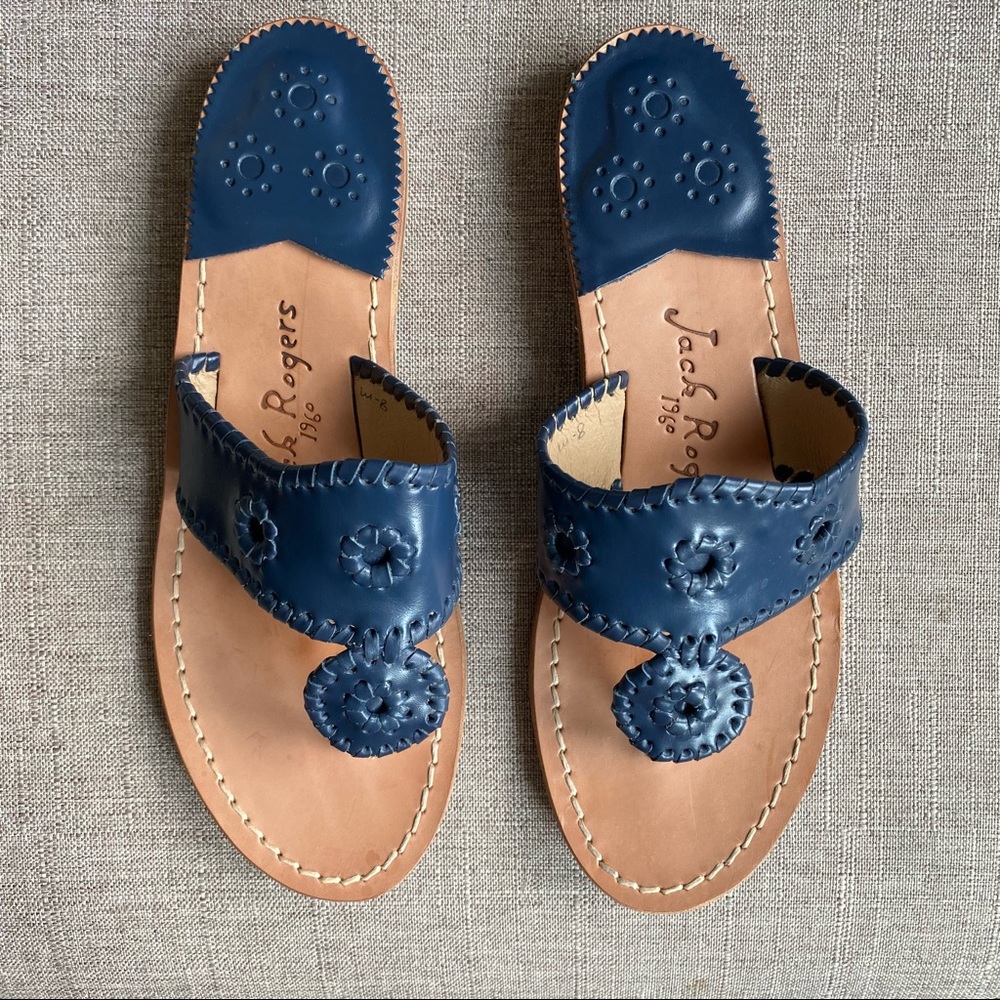 Jack Rogers Flat Sandals - Navy